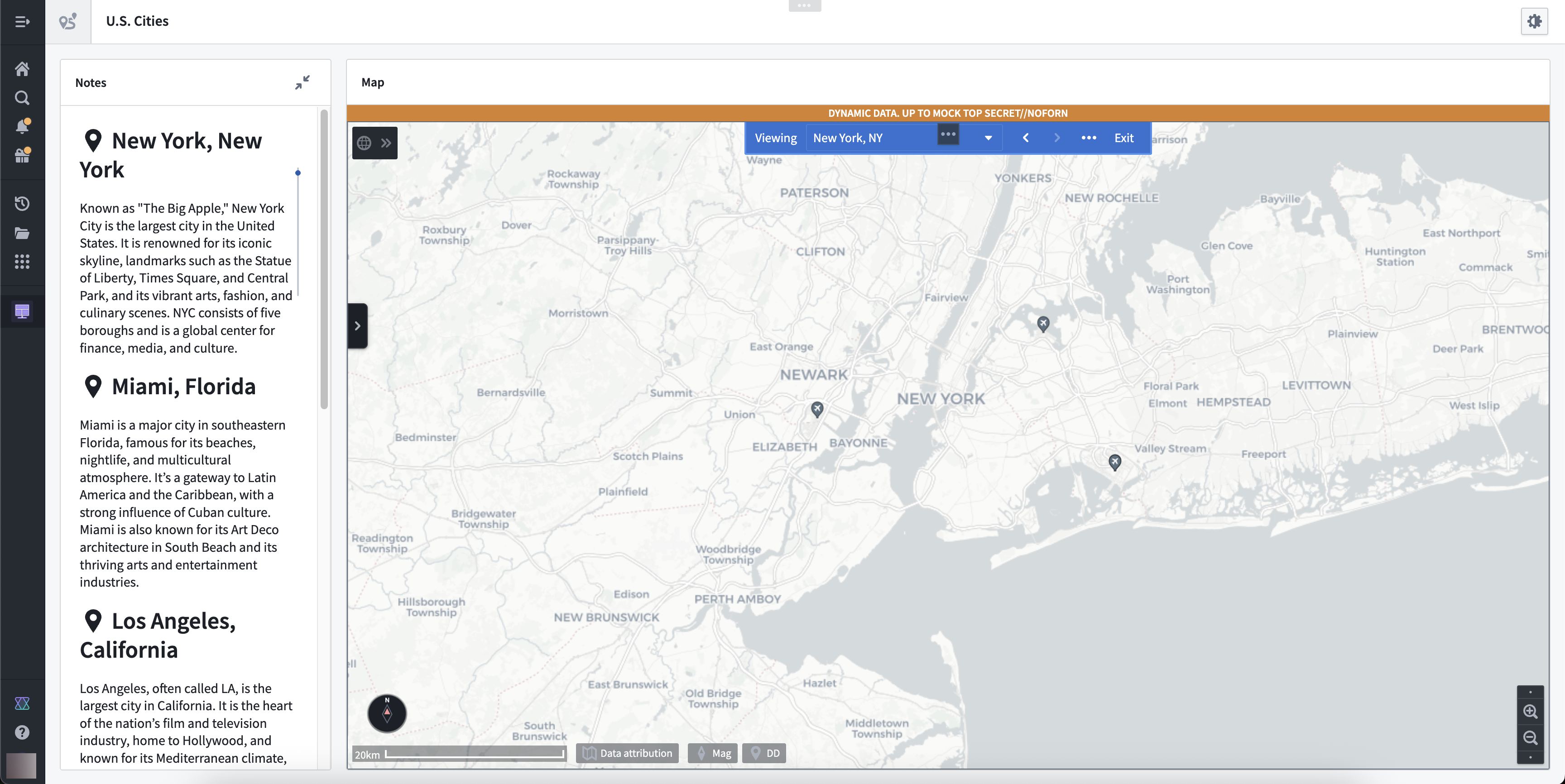 A Workshop module displays a Notepad document and Gaia map.