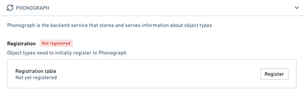 Object Storage V1 (Phonograph) Registration