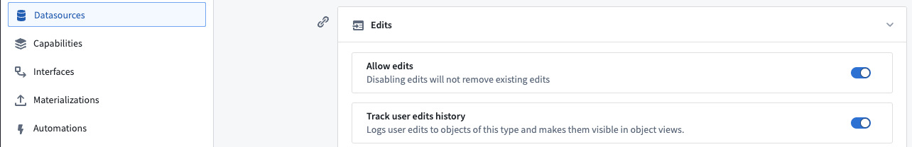 Track user edit history toggle