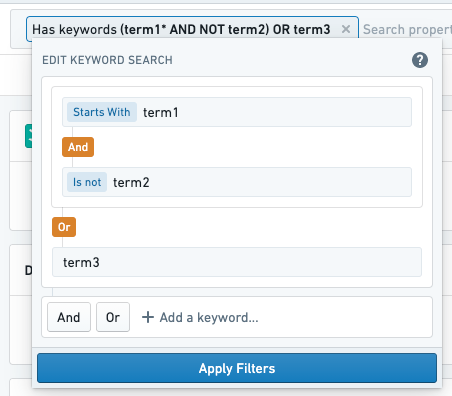 Nested Keywords