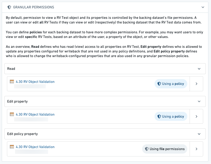 Granular permissions