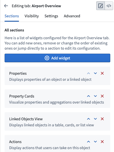 Configure widget-based tabs in Object View