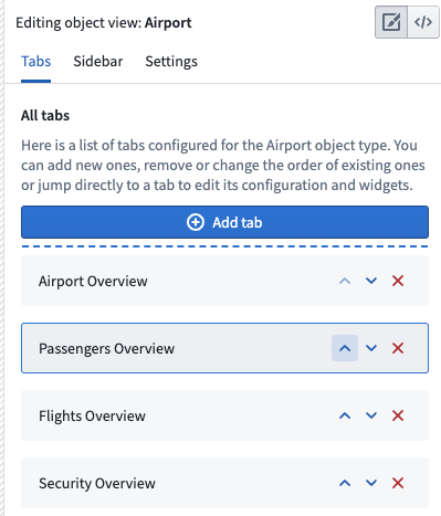 Move tabs in object view editor sidebar