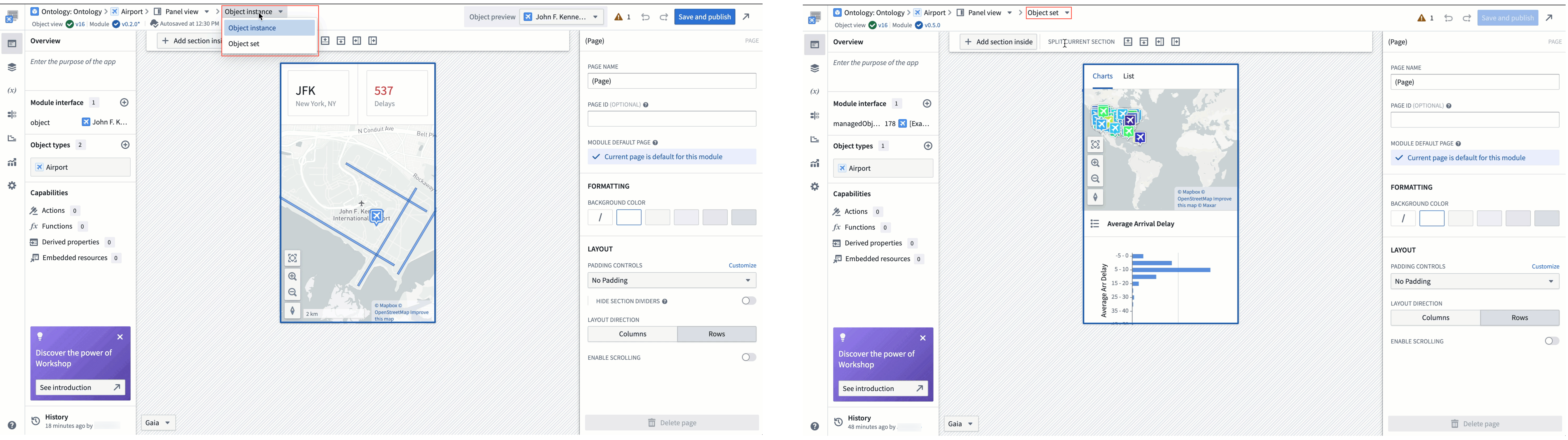 Panel object view type switching.