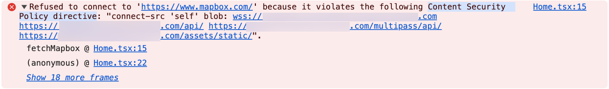 An example CSP error in a console.