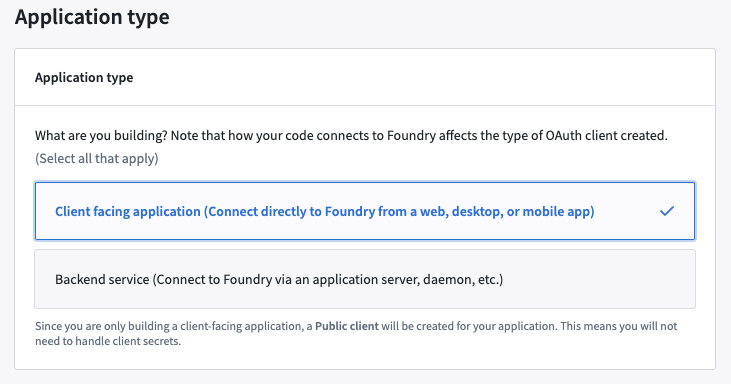 Ontology SDK application type