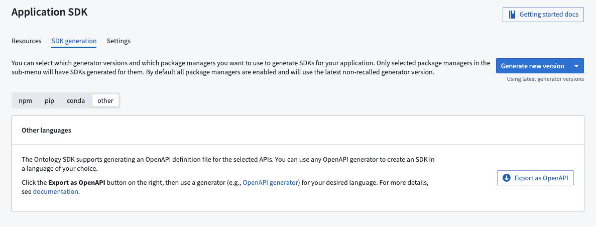 export OpenAPI spec