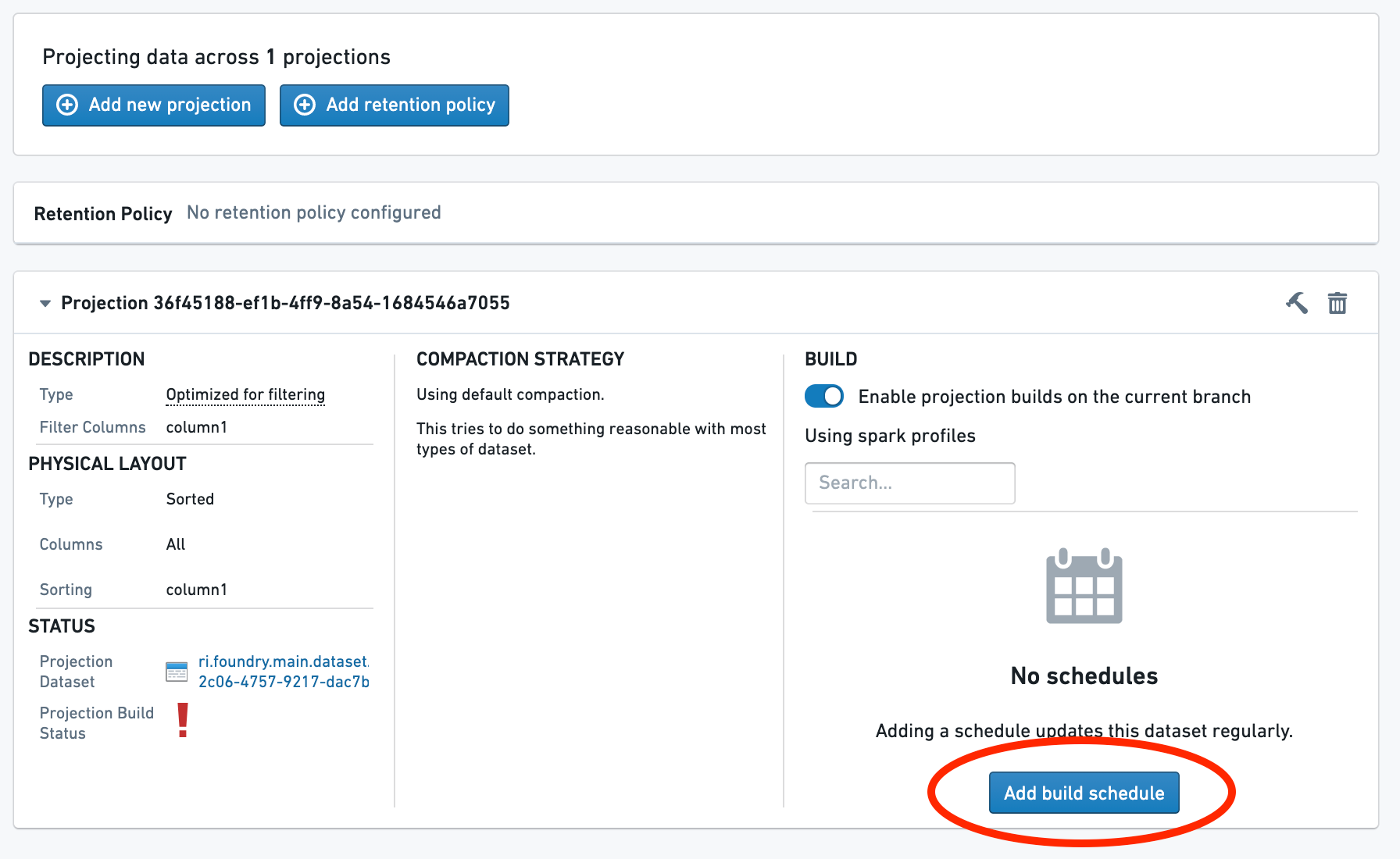 Choose whether to add a build schedule in the Build section.