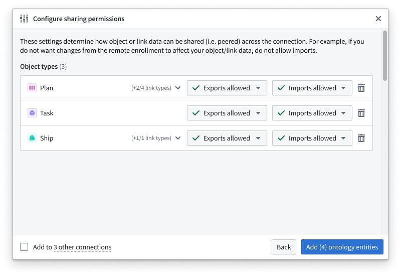 An object type is made available for peering in Peer Manager.