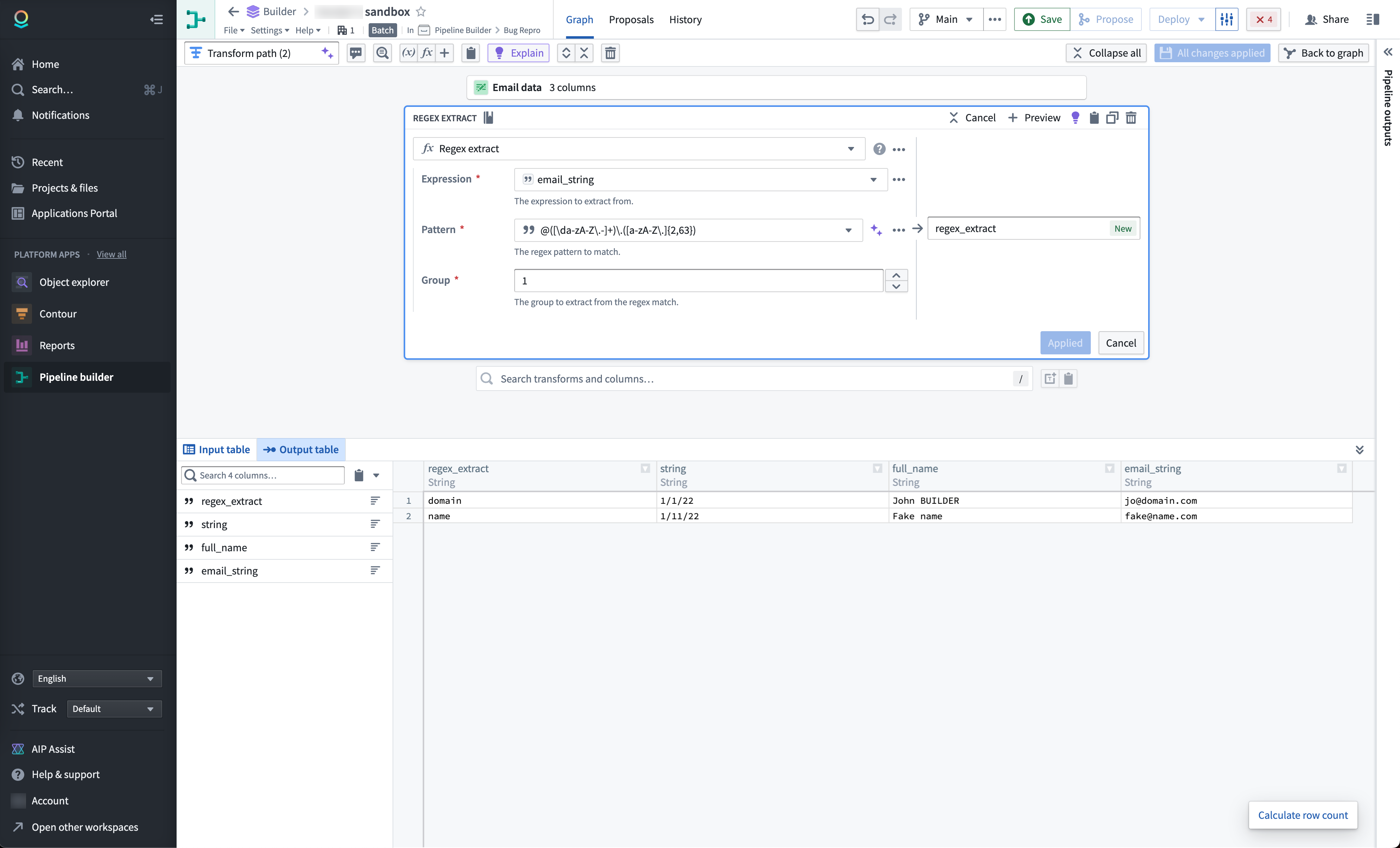 Easily modify and apply updated regex to your data.