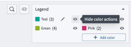 An example of a color legend and the eye icon.