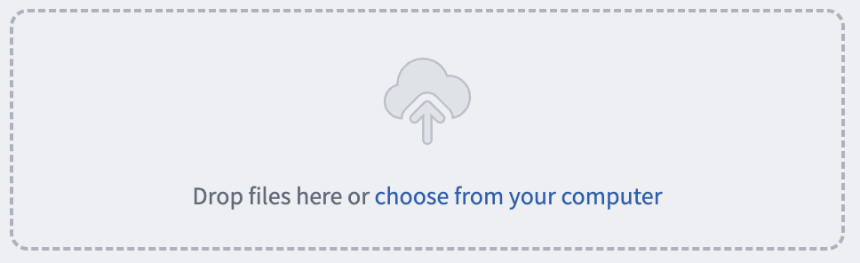 Screenshot of manually upload data section