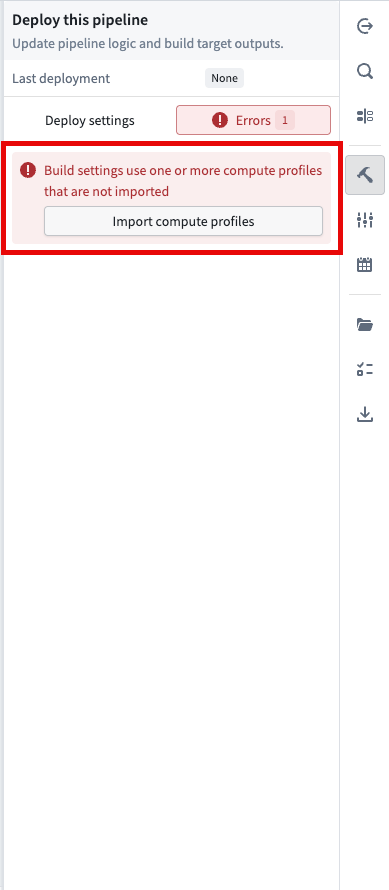 Compute profile not imported error.