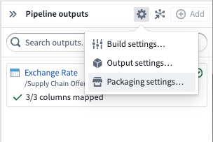 packaging settings