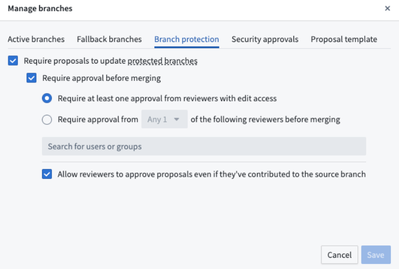 An example approval policy in Pipeline Builder.