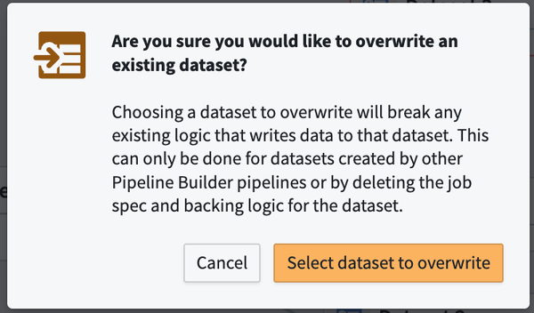 Overwrite output dataset