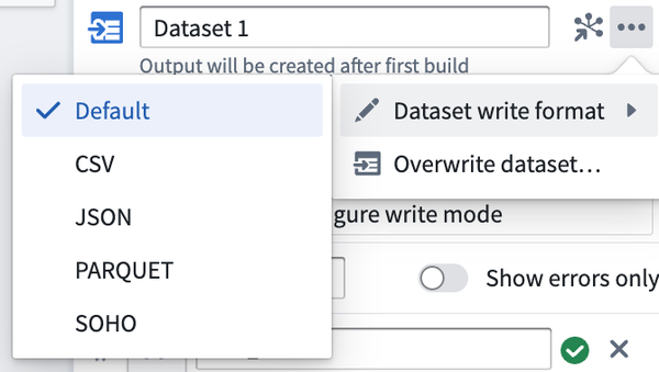 Configure write format