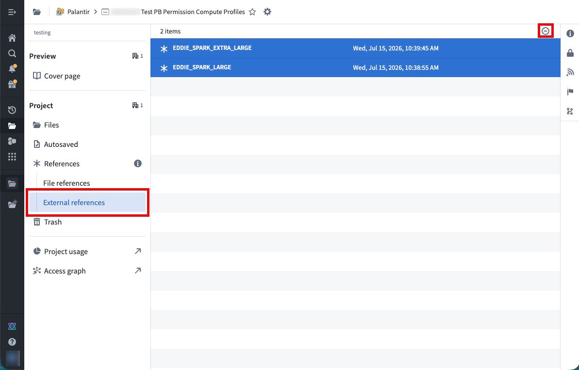 Remove profile in Compass project.