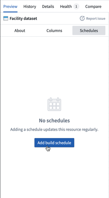 Screenshot of creating a schedule selection dropdown