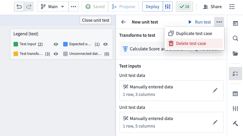 How to delete a unit test.