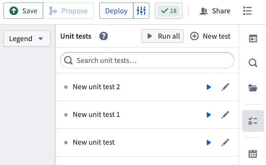 The list of unit tests in the pipeline.