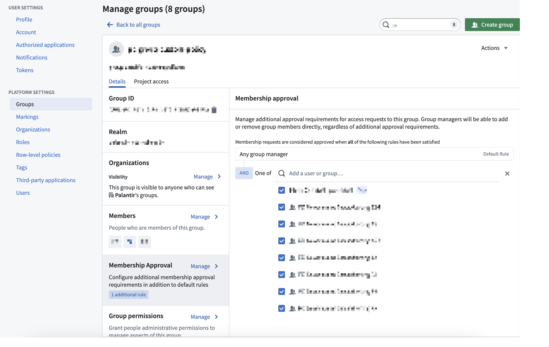 Manage group Approvals policy