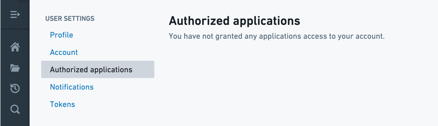 Authorized applications: No applications authorized