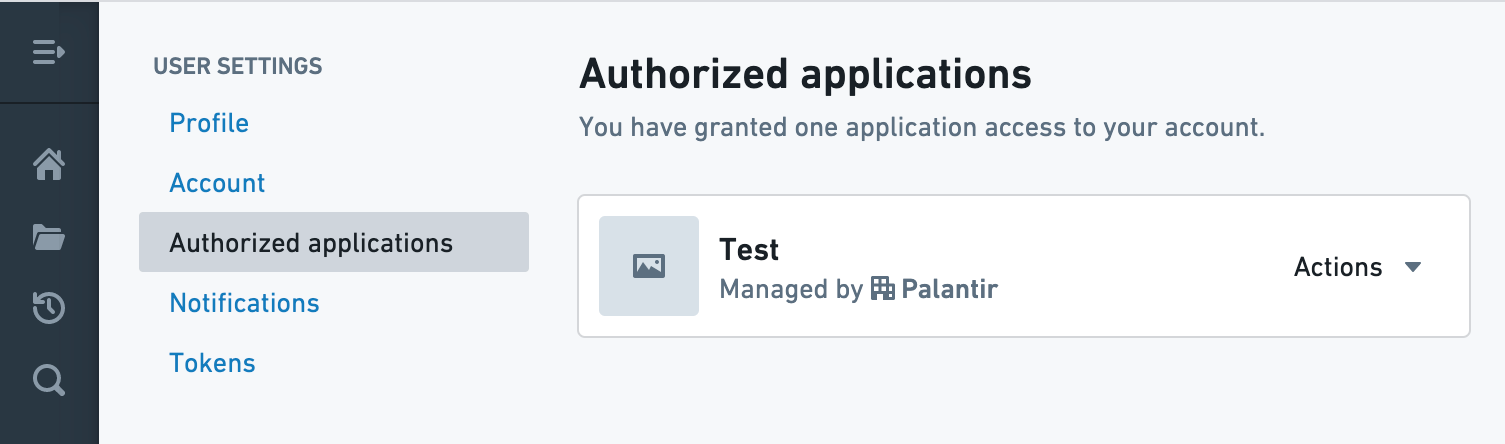 Authorized applications: One application authorized