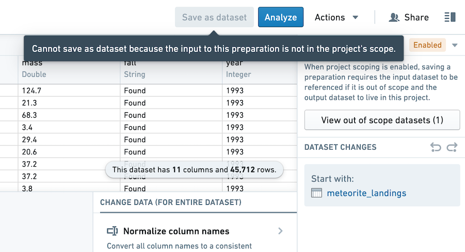 Preparation out of scope error