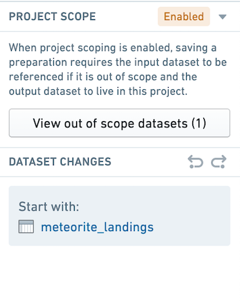 View Project scope settings in Preparation