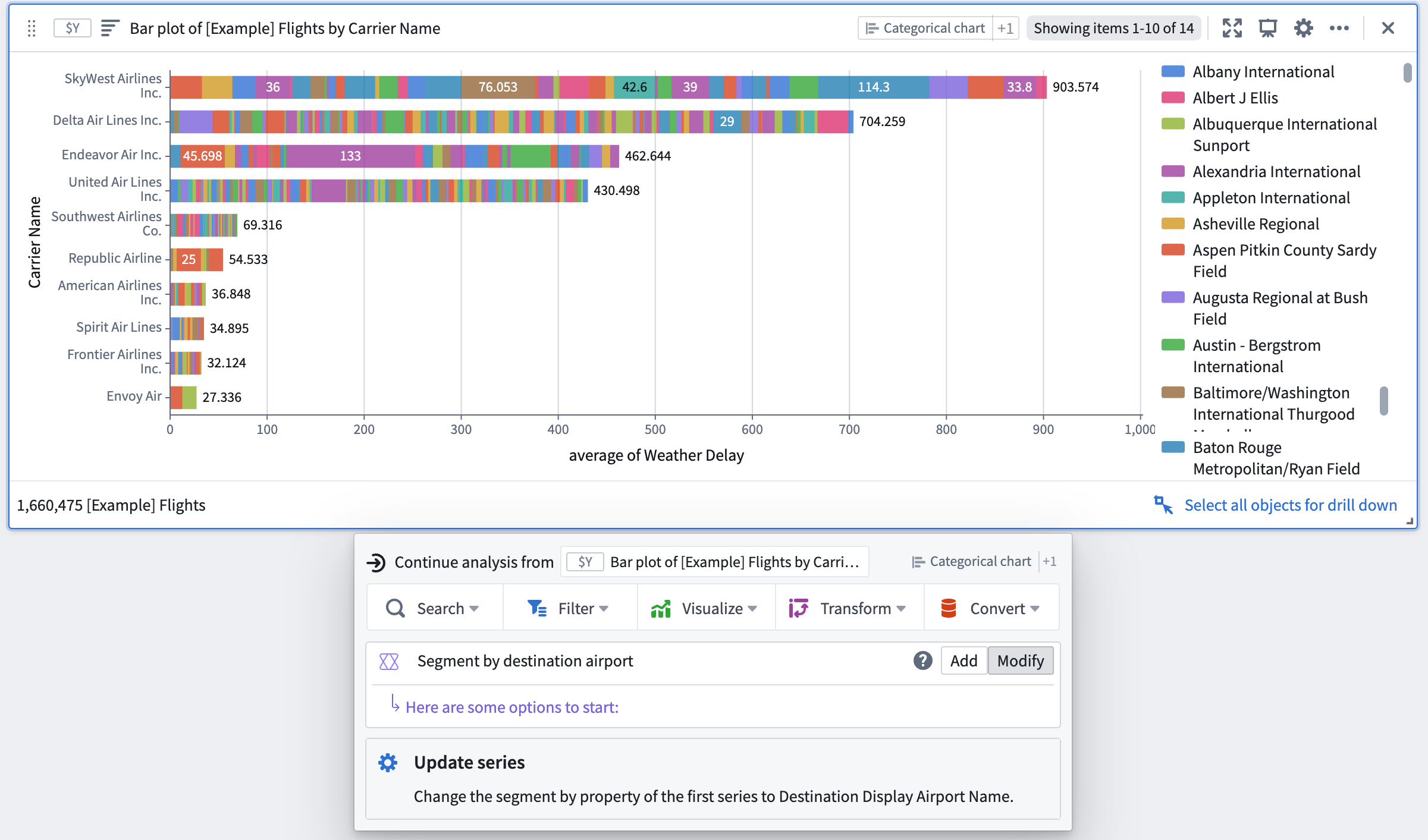 Showing options generated by AIP Configure.