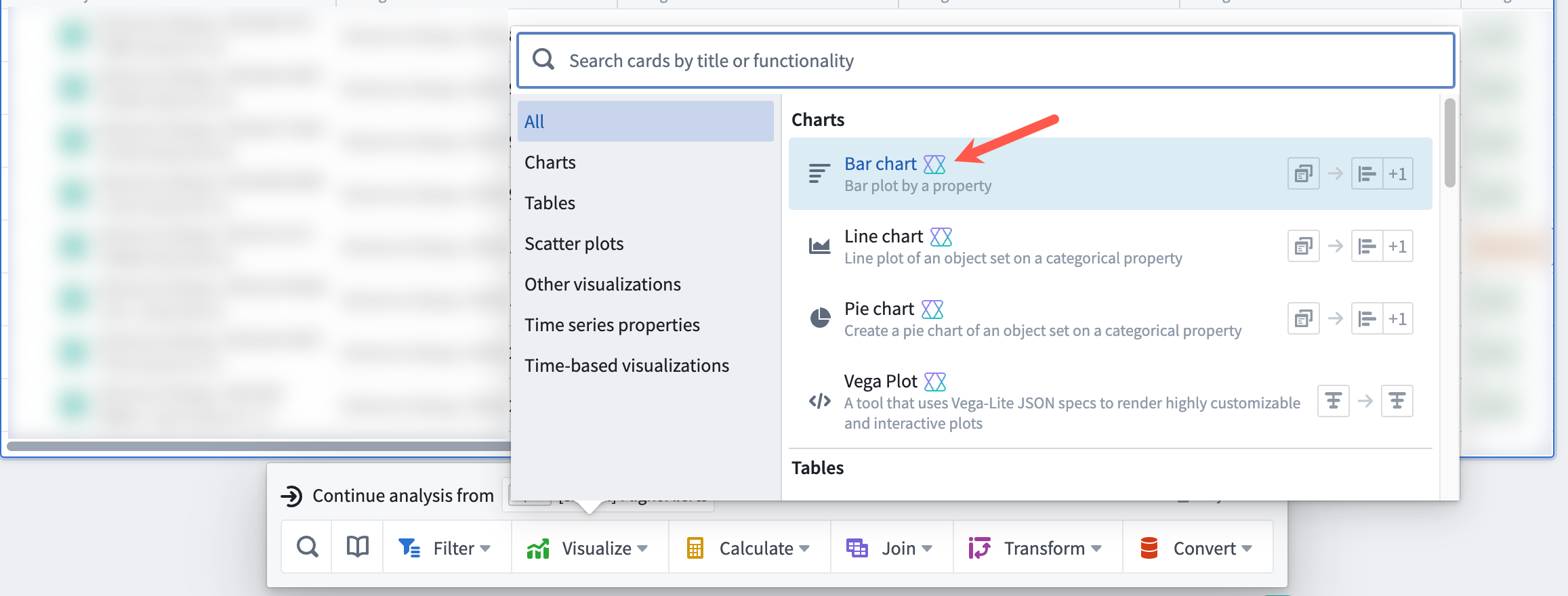 Visualize next action category showing which actions support AIP Generate.