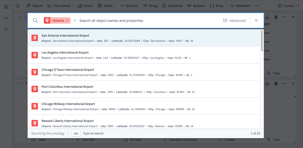 Example of searching within a Quiver analysis