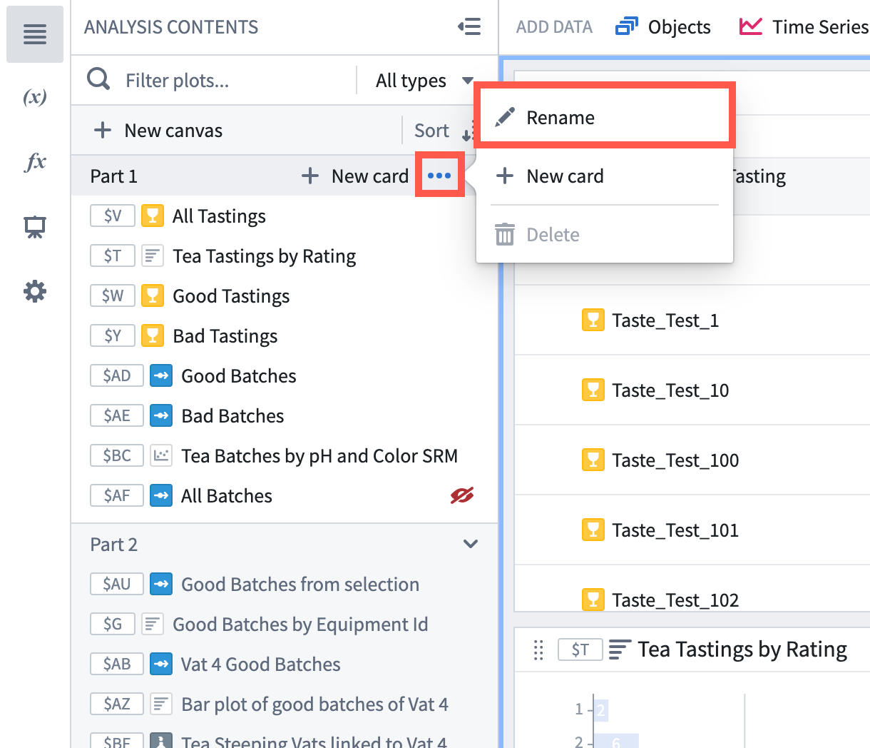 Rename canvas button location in analysis content