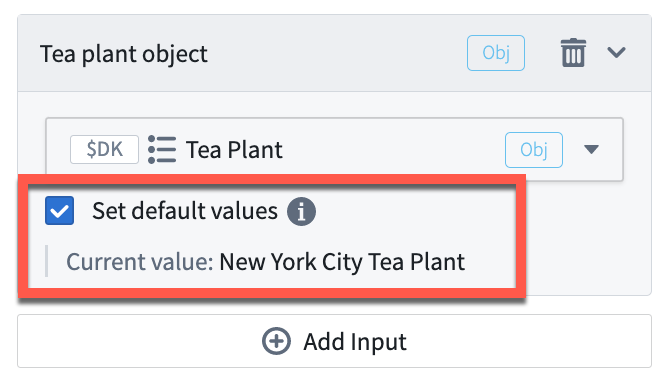 Setting default value for inputs