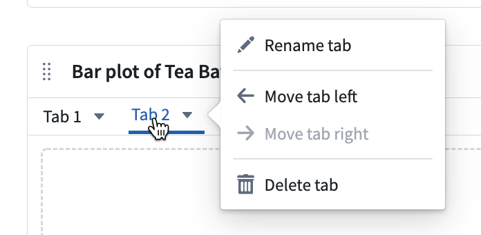 Tab actions