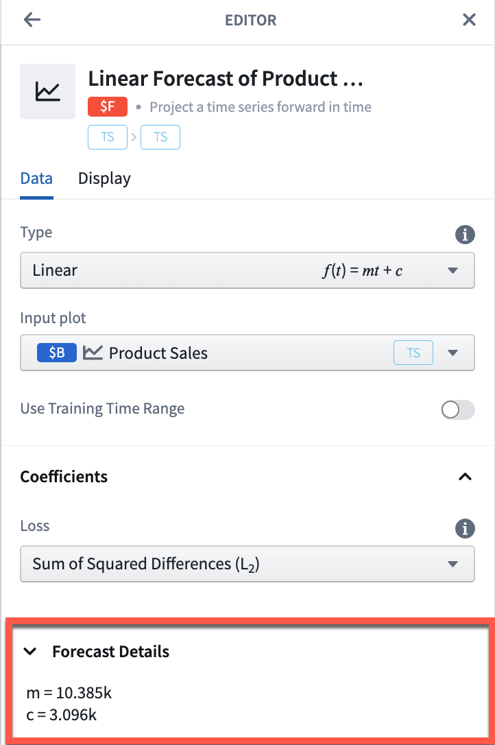 Linear forecast coefficients