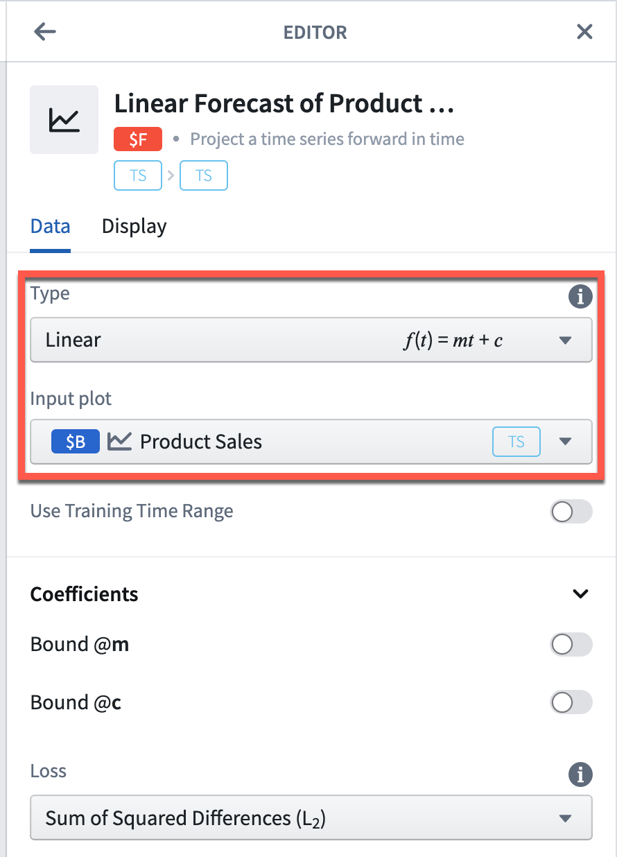 Time series linear forecast selection