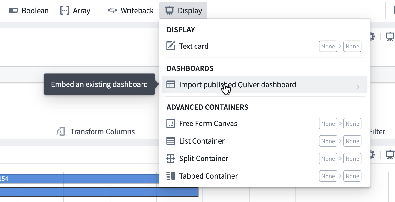 Import dashboard