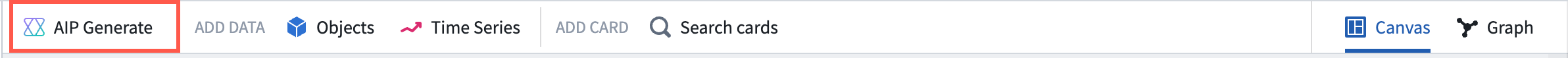 Red rectangle highlighting the AIP Generate button in the top left menu bar.