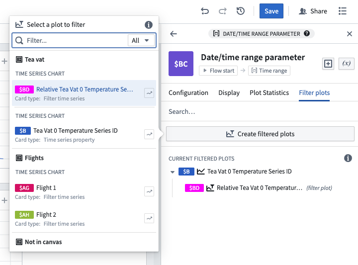 Converting a time series into relative time in the time range editor