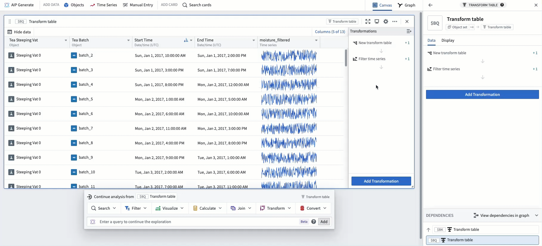 Align the filtered sensors in relative time