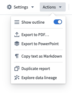 Export to PDF button