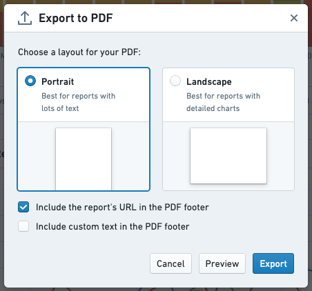 Export to PDF layout