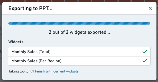 Export to PPT progress