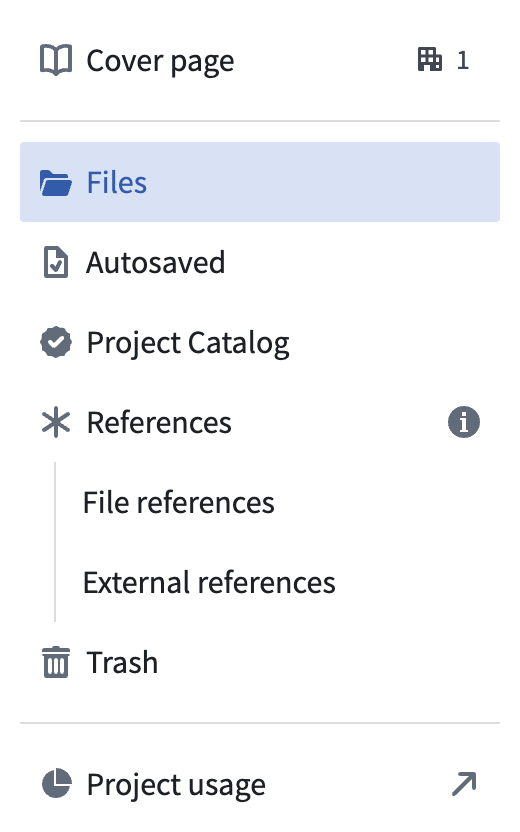 The link to the project usage page from the project navigation panel.