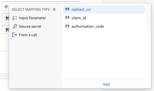 Input parameter mappings