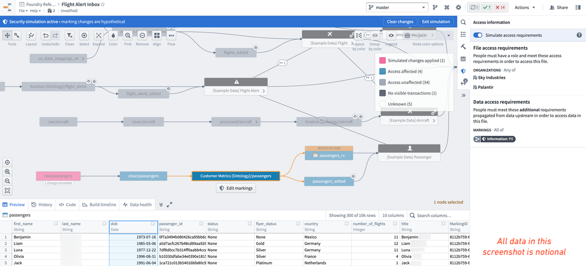 Data lineage view