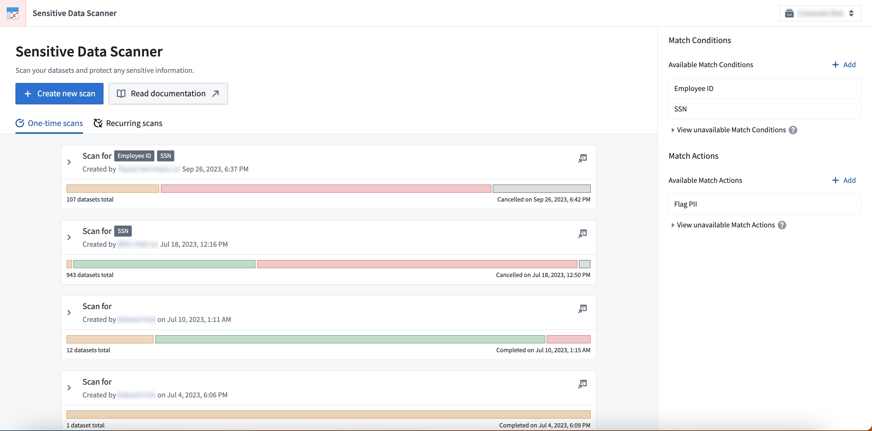 Screenshot of Sensitive Data Scanner