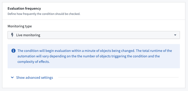 The "Modify Evaluation Frequency" section in Automate.